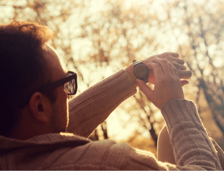 A man checking his watch.