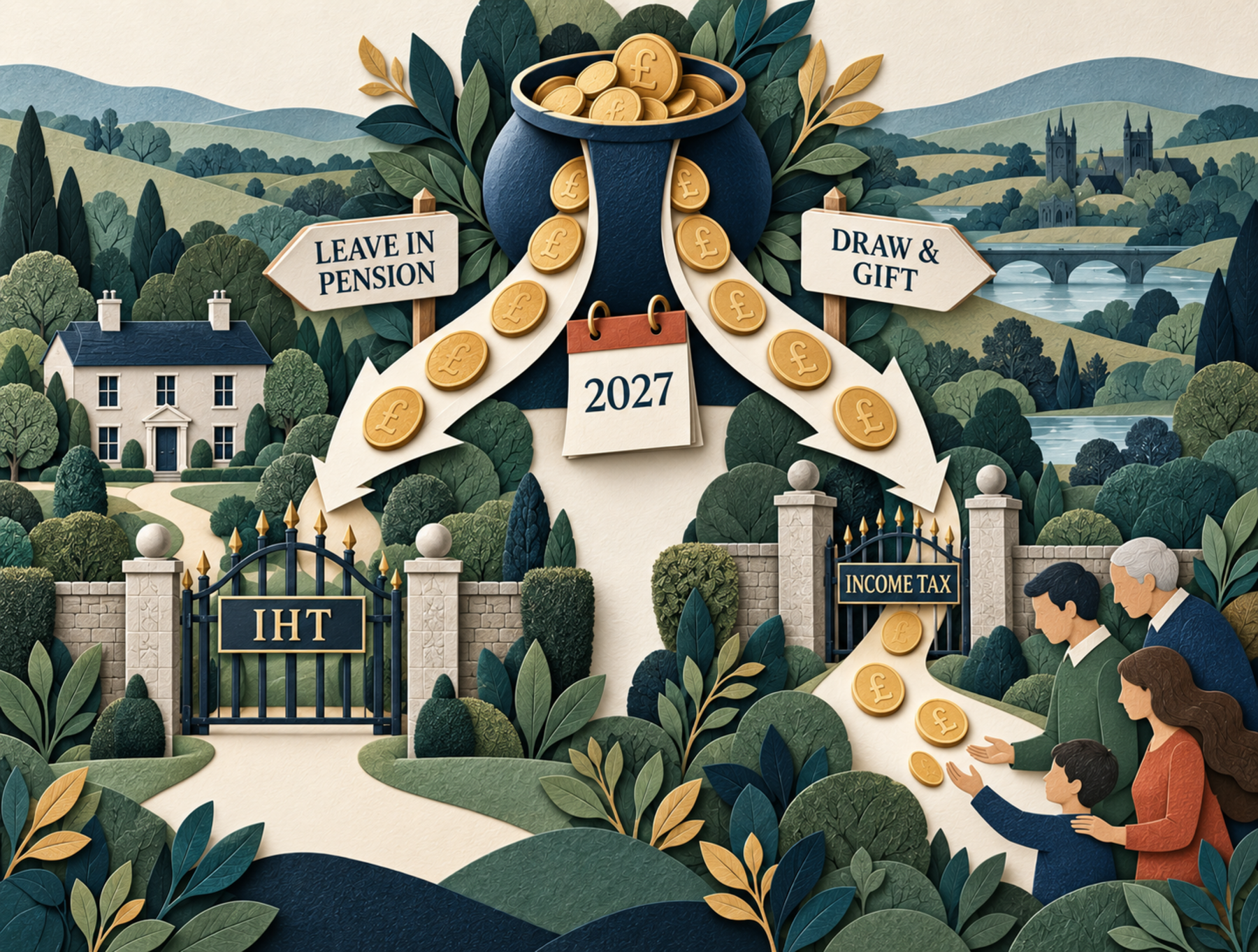 Illustration of the choice between retaining money in pensions and reducing Inheritance Tax